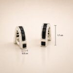 Sterling Silver Black Diamond Architectural Wrap Cufflinks