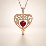 January Garnet Swarovski Crystal Heart Pendant Necklace