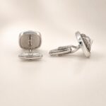 Sterling Silver Lion Head Tiger’s Eye Emerald Cufflinks
