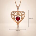 January Garnet Swarovski Crystal Heart Pendant Necklace
