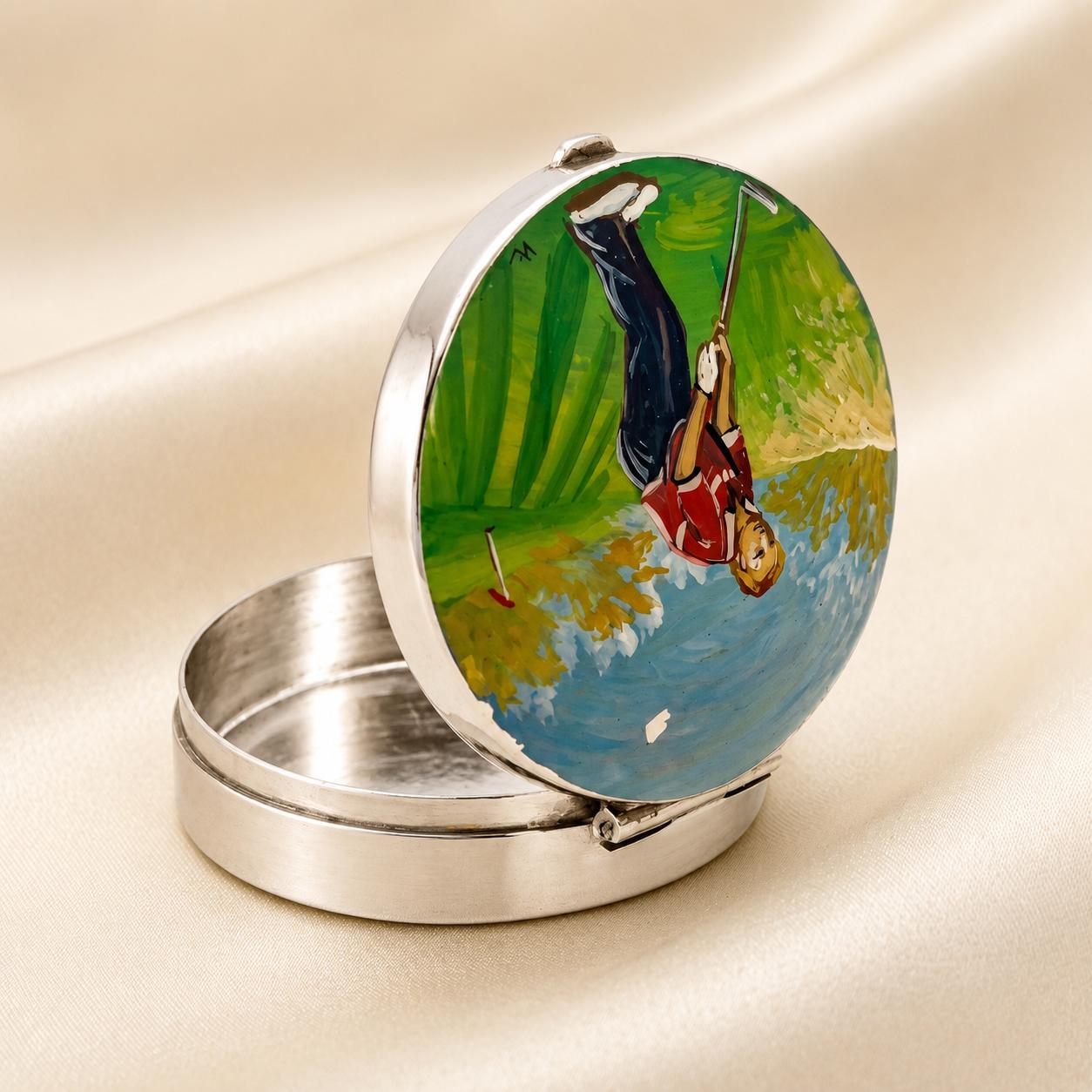 il-fullxfull.8307897618-qptf-il-fullxfull.8307897618-qptf.jpg Sterling Silver Hand-Painted Enamel Golfer Pill Box