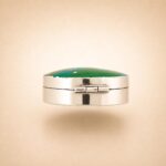 Sterling Silver Hand-Painted Enamel Golfer Pill Box 3 Sterling Silver Hand-Painted Enamel Golfer Pill Box