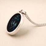 Vintage Sterling Silver Opal Mosaic Bird Pendant Necklace 3 Vintage Sterling Silver Opal Mosaic Bird Pendant Necklace