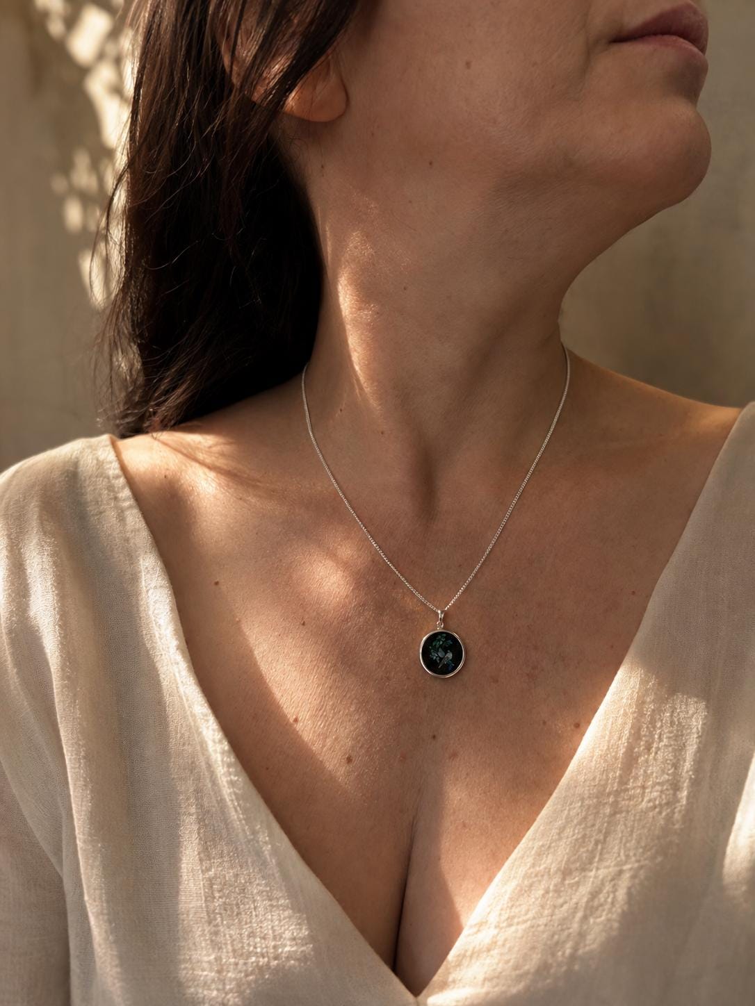 il-fullxfull.8381343408-dbfg-il-fullxfull.8381343408-dbfg-1.jpg Vintage Sterling Silver Opal Mosaic Bird Pendant Necklace