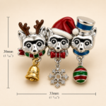 Rhodium-Plated Enamel Christmas Cat Trio Pin Brooch 22 JB259 gallery image