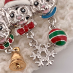 Rhodium-Plated Enamel Christmas Cat Trio Pin Brooch 44 JB259 gallery image