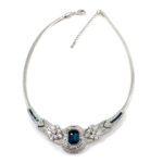 Art Deco Sapphire Blue Czech Crystal Snake Chain Choker 12 ADC27 gallery image