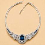 Art Deco Sapphire Blue Czech Crystal Snake Chain Choker 1 ADC27 hero image