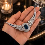 Art Deco Sapphire Blue Czech Crystal Snake Chain Choker 7 ADC27 gallery image