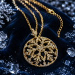 Snow Flake Pendant Gold Plated Metal Alloy Set With Clear Czech Crystals 16 VC7 hover image