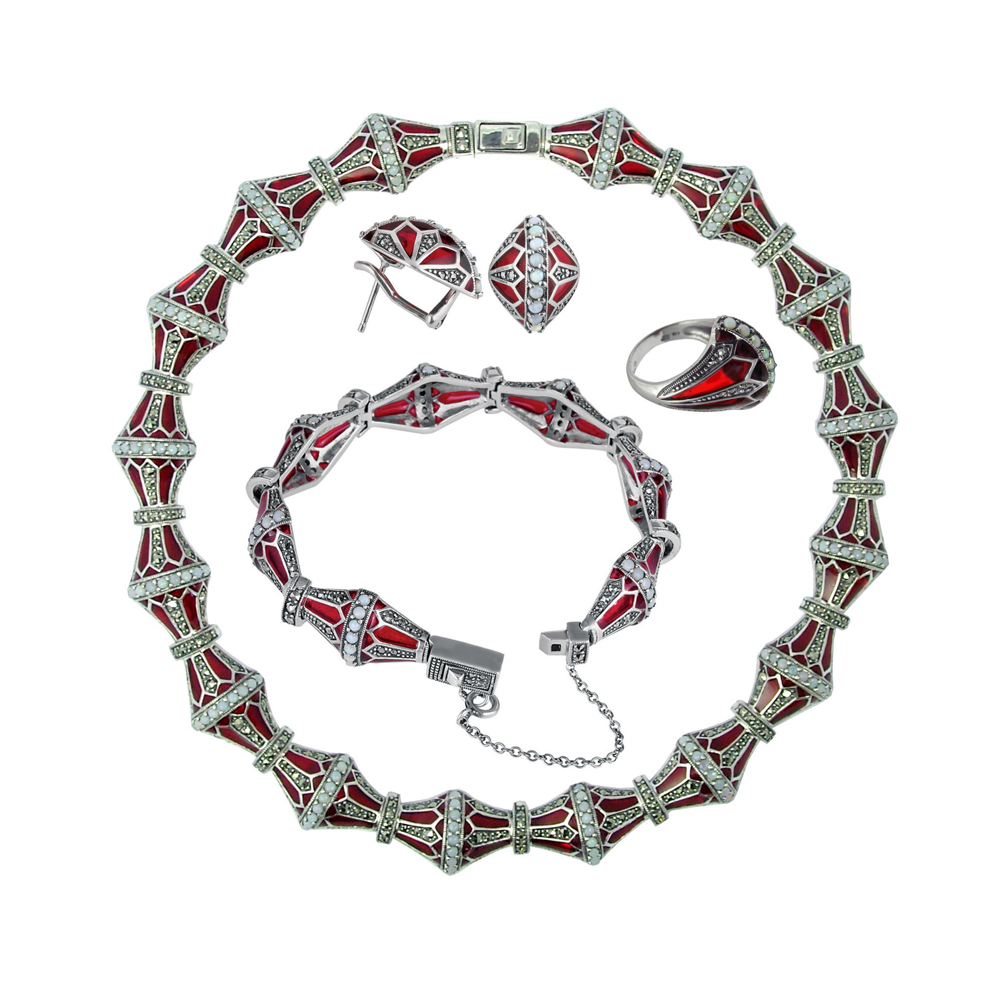 The Drake Suite Elizabethan Style Sterling Silver Jewellery Set