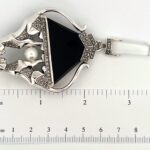 Art Deco Style 925 Sterling Silver Panther Brooch with Onyx
