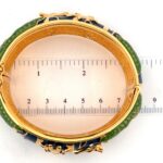 Gold-Plated Giraffe Cuff Bangle with Enamel and Czech Crystals