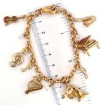 Gold-Plated Musical Charm Bracelet with Czech Crystals
