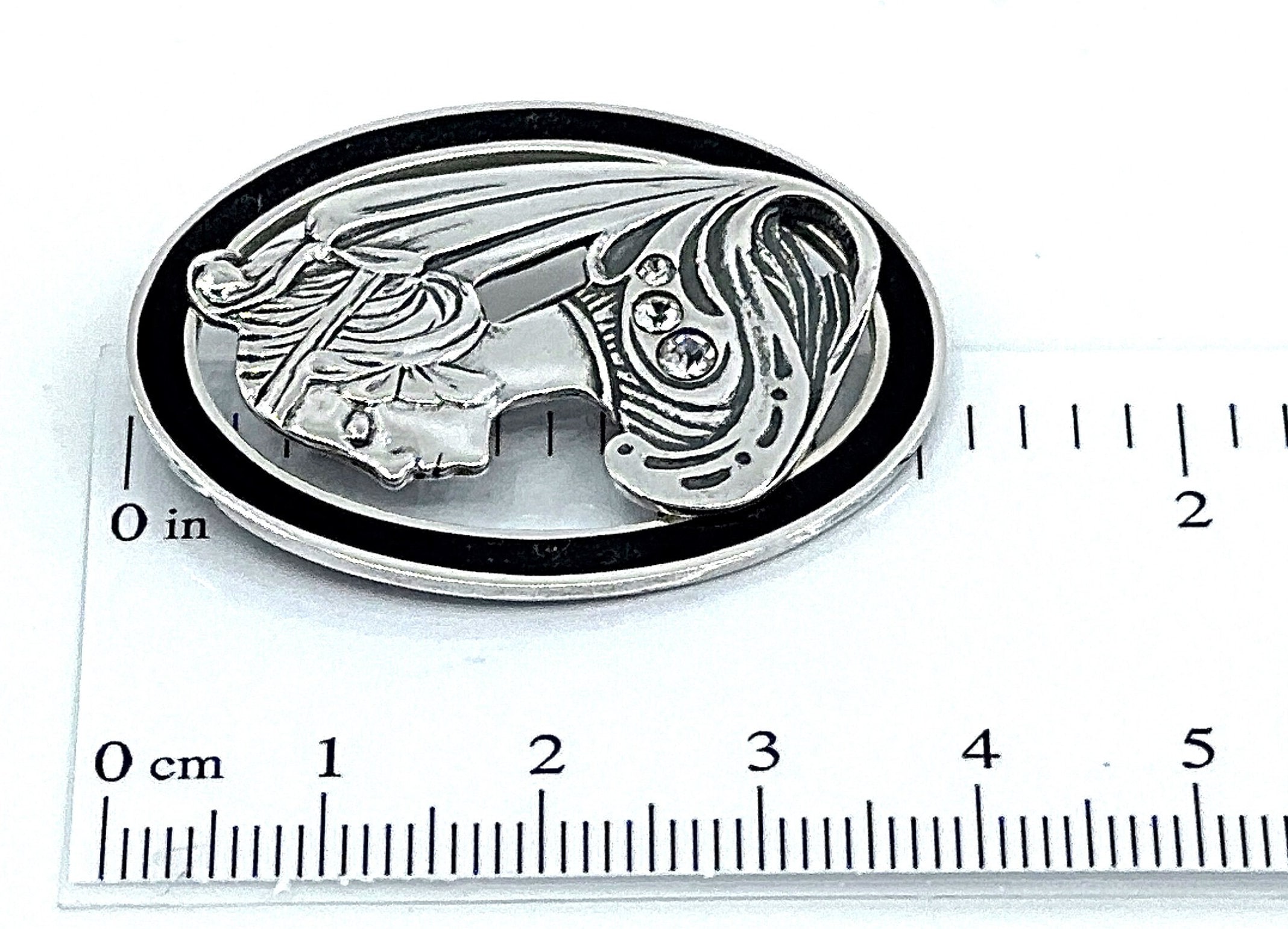 Art Nouveau Style Lady’s Head 925 Sterling Silver Brooch