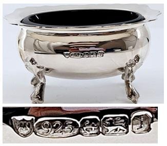 Victorian Style 925 Sterling Silver 5-Piece Condiment Set