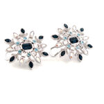 Rhodium Plated Snowflake Earrings with Czech Crystals 37 ZJEA79 gallery image