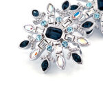 Rhodium Plated Snowflake Earrings with Czech Crystals 33 ZJEA79 gallery image