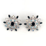 Rhodium Plated Snowflake Earrings with Czech Crystals 49 ZJEA79 gallery image