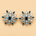 Rhodium Plated Snowflake Earrings with Czech Crystals 21 ZJEA79 hero image
