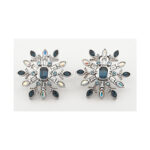 Rhodium Plated Snowflake Earrings with Czech Crystals 53 ZJEA79 gallery image