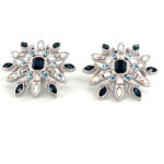 Rhodium Plated Snowflake Earrings with Czech Crystals 51 ZJEA79 gallery image