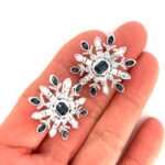 Rhodium Plated Snowflake Earrings with Czech Crystals 41 ZJEA79 gallery image